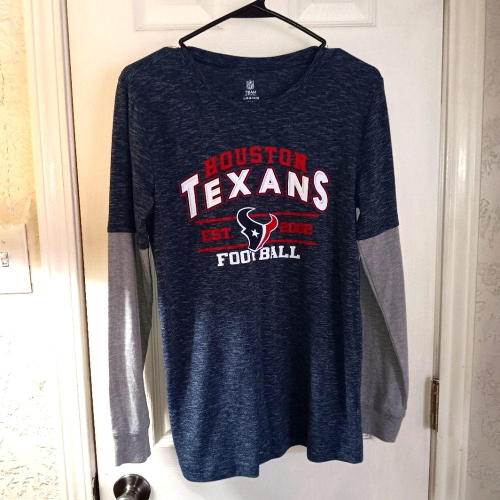 HOUSTON TEXANS ladies long-sleeved team shirt. Size L